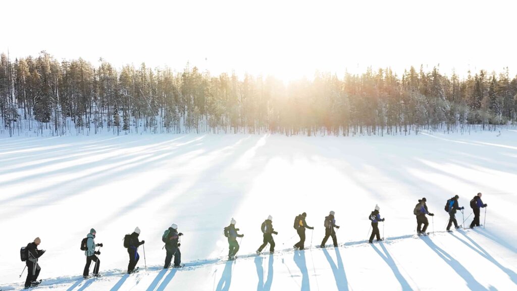 Sneeuwschoentocht in Finland
