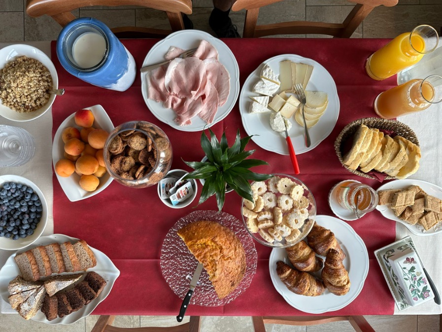 Ontbijt tijdens een van de wandelvakanties