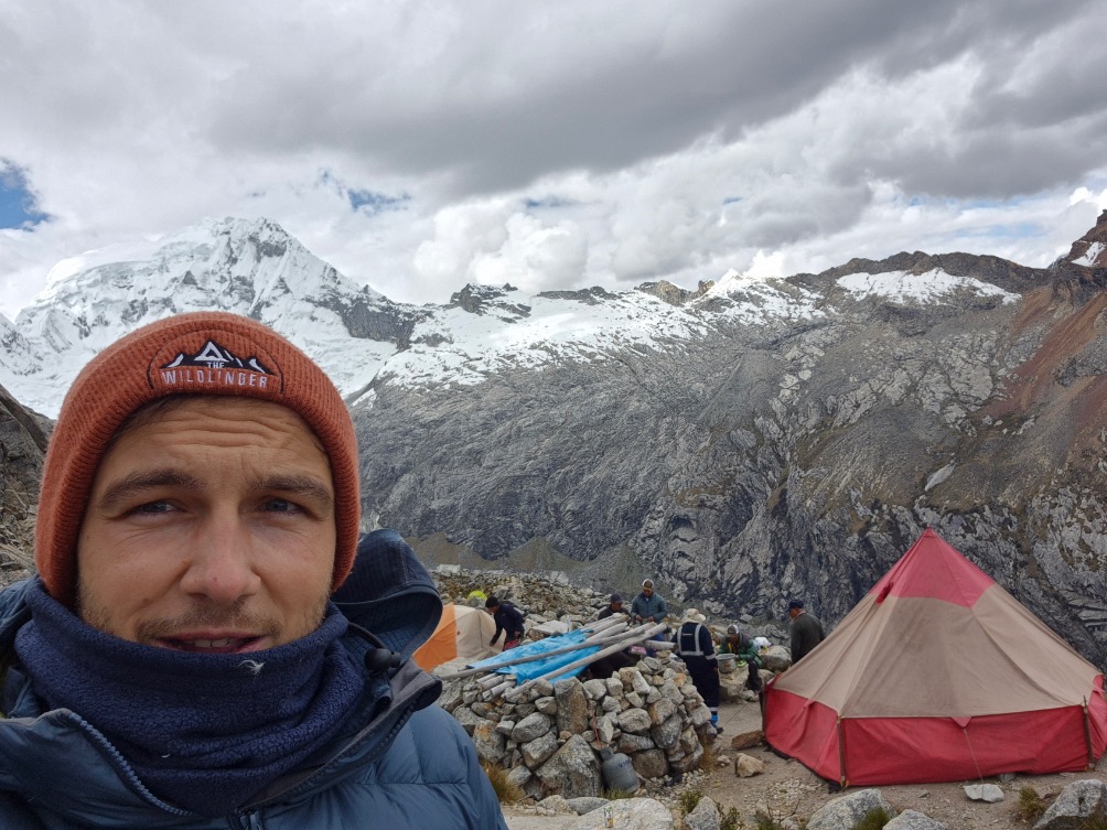 Selfie Mt Vallanaraju High Camp Peru