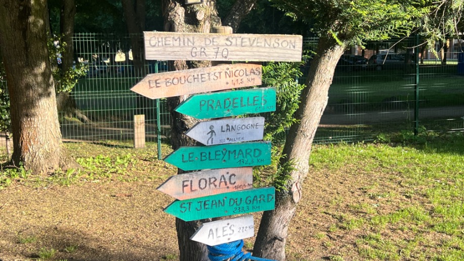 GR70 bord op de camping le Puy en Velay